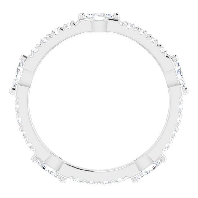 0.80 ct. Prong Set Marquise & Round Diamond Eternity Band-VIRABYANI