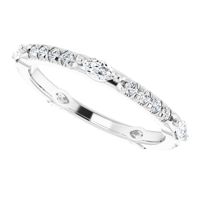 0.80 ct. Prong Set Marquise & Round Diamond Eternity Band-VIRABYANI