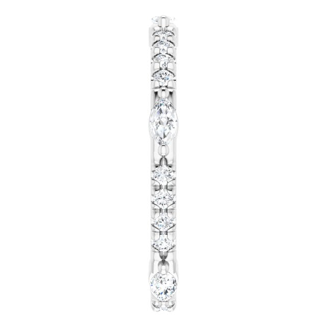 0.80 ct. Prong Set Marquise & Round Diamond Eternity Band-VIRABYANI
