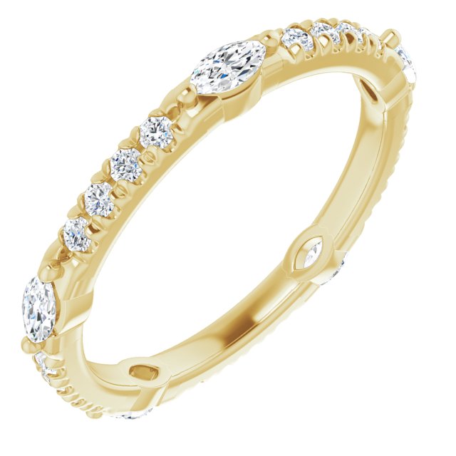0.80 ct. Prong Set Marquise & Round Diamond Eternity Band-VIRABYANI