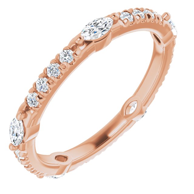 0.80 ct. Prong Set Marquise & Round Diamond Eternity Band-VIRABYANI