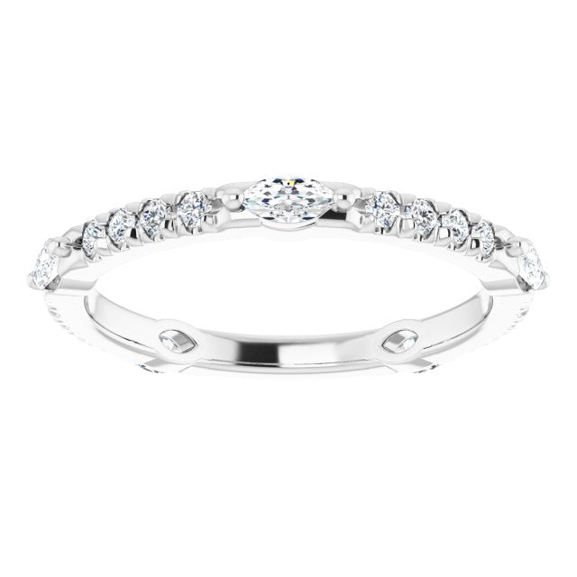 0.80 ct. Prong Set Marquise & Round Diamond Eternity Band-VIRABYANI