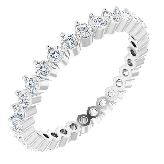 0.90 ct. Round Diamond Eternity Band Stackable Ring-VIRABYANI