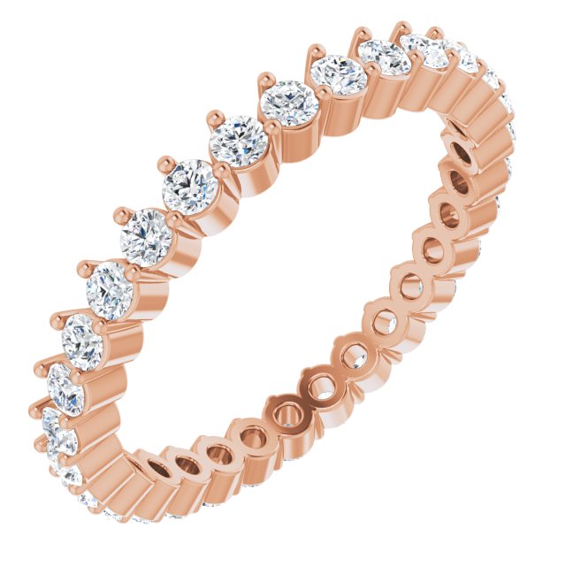 0.90 ct. Round Diamond Eternity Band Stackable Ring-VIRABYANI