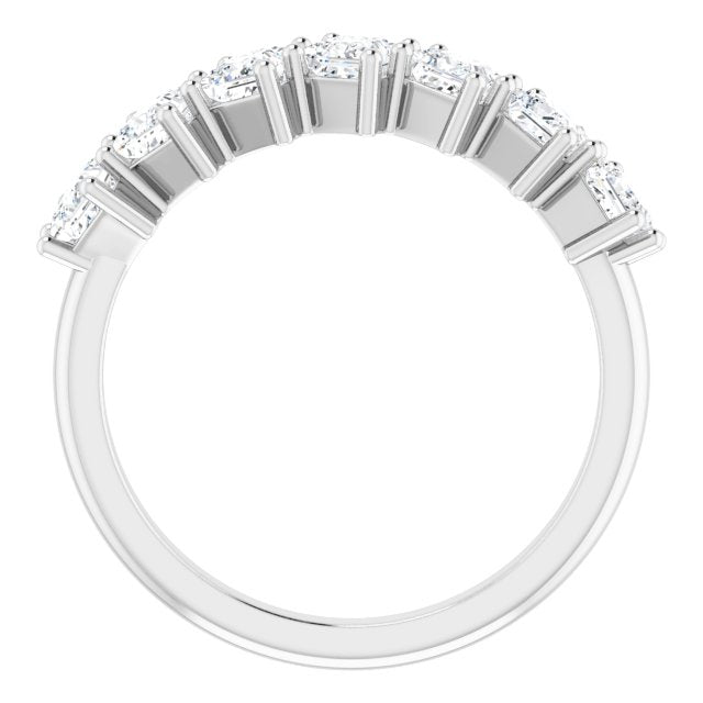 1.26 ct. Princess Cut Diamond Wedding Band 7 Stone Anniversary Ring-VIRABYANI