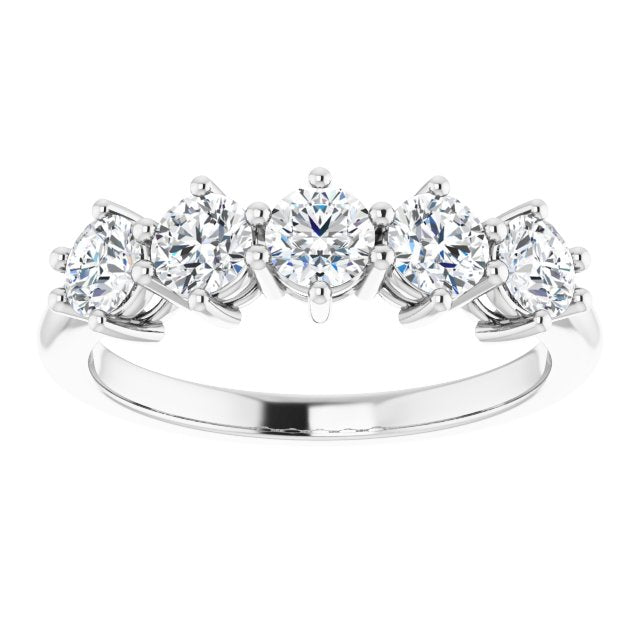 1.00 ct. Round Diamond Band 5 Stone Anniversary Ring-VIRABYANI