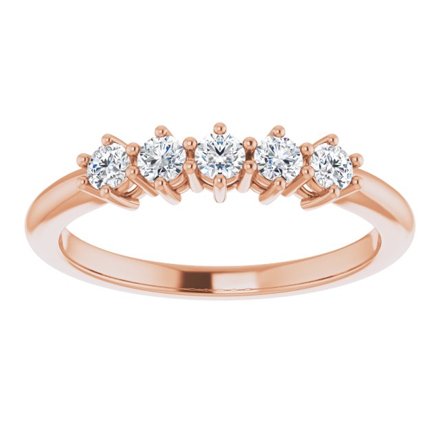 0.34 ct. Round Cut Diamond, 5 Stone Wedding Band-in 14K/18K White, Yellow, Rose Gold and Platinum - Christmas Jewelry Gift -VIRABYANI