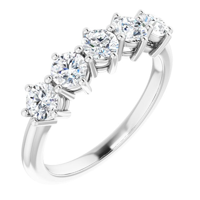 1.00 ct. Round Diamond Band 5 Stone Anniversary Ring-VIRABYANI