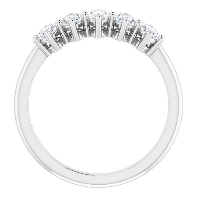 1.25 ct. Oval Diamond Five Stone Band Shared Prong Modern-in 14K/18K White, Yellow, Rose Gold and Platinum - Christmas Jewelry Gift -VIRABYANI
