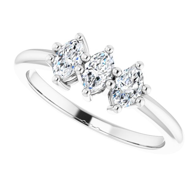 0.60 ct. Marquise Diamond Wedding Band 3 Stone Anniversary Ring-VIRABYANI