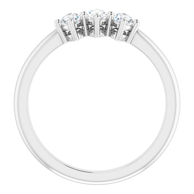 0.63 ct. Oval Cut Diamond 3 Stone Wedding Band-VIRABYANI