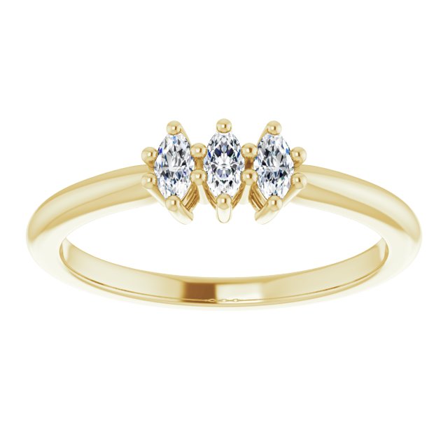 0.30 ct. Marquise Diamond 3 Stone Wedding Band-in 14K/18K White, Yellow, Rose Gold and Platinum - Christmas Jewelry Gift -VIRABYANI