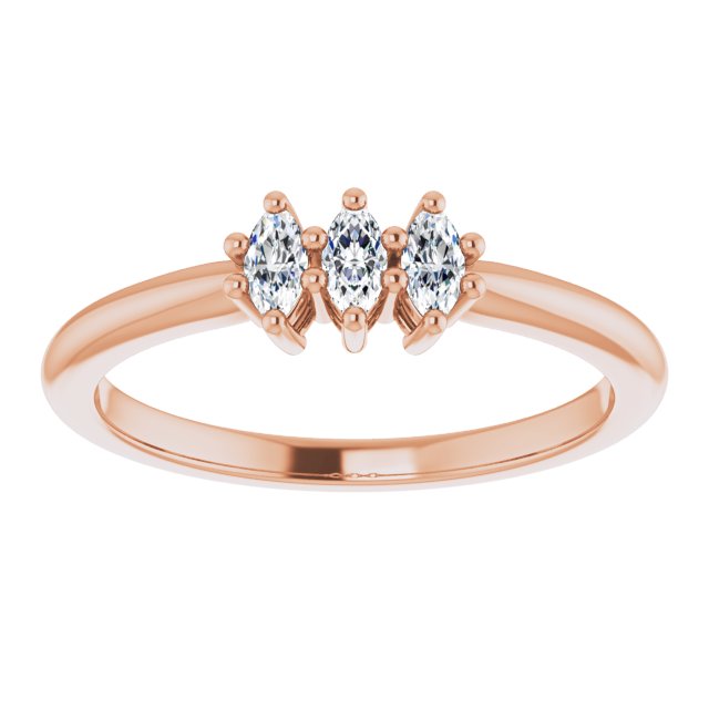 0.30 ct. Marquise Diamond 3 Stone Wedding Band-VIRABYANI