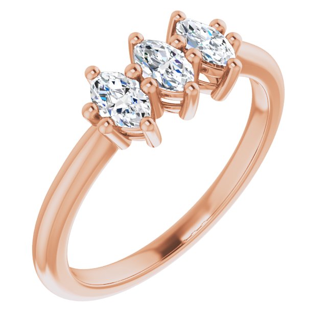 0.60 ct. Marquise Diamond Wedding Band 3 Stone Anniversary Ring-VIRABYANI