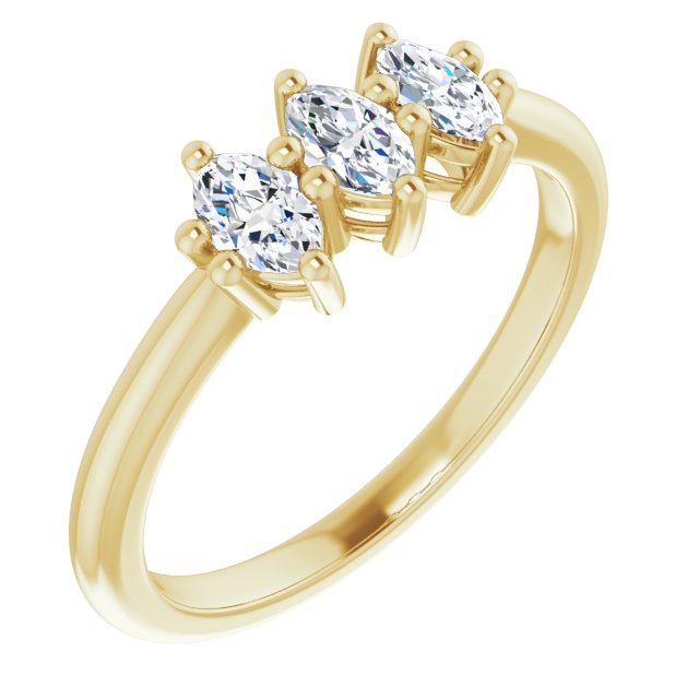 0.60 ct. Marquise Diamond Wedding Band 3 Stone Anniversary Ring-VIRABYANI