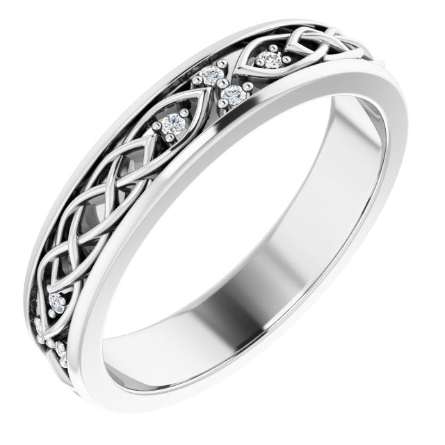 Hand Carved Art Deco Style Diamond Eternity Band-VIRABYANI