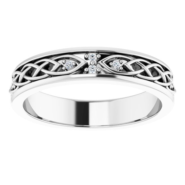 Hand Carved Art Deco Style Diamond Eternity Band-VIRABYANI