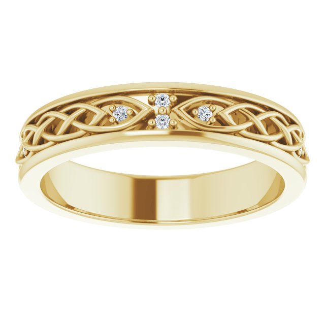 Hand Carved Art Deco Style Diamond Eternity Band-VIRABYANI