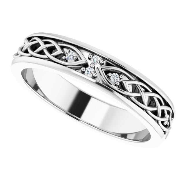 Hand Carved Art Deco Style Diamond Eternity Band-VIRABYANI