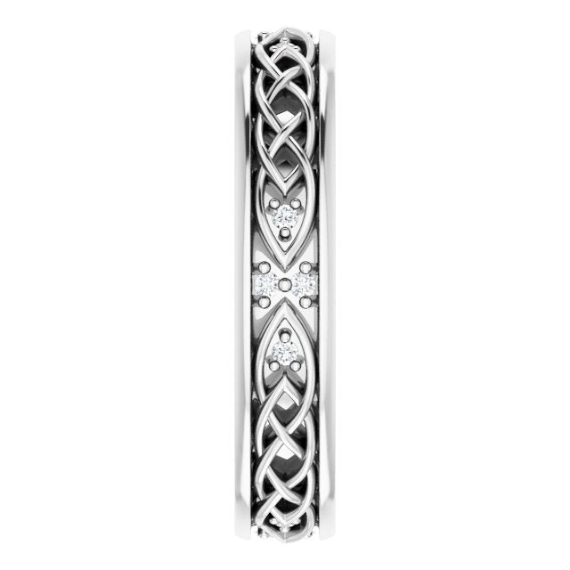 Hand Carved Art Deco Style Diamond Eternity Band-VIRABYANI