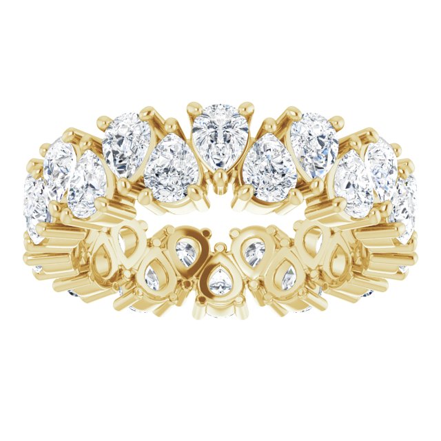 5.46 ct. Pear Diamond Eternity Band-in 14K/18K White, Yellow, Rose Gold and Platinum - Christmas Jewelry Gift -VIRABYANI