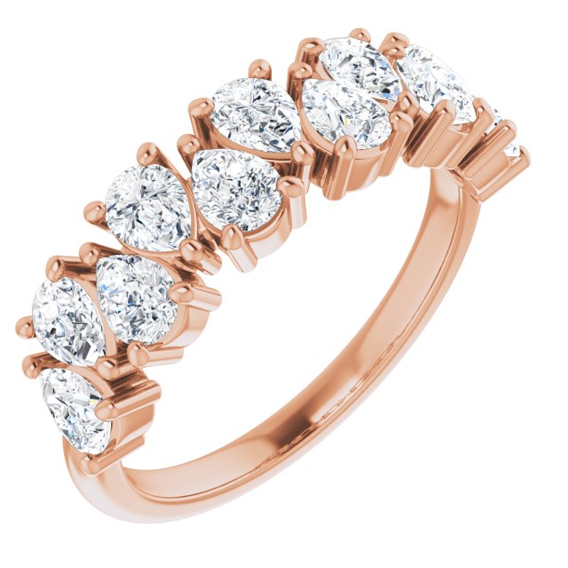 2.31 ct. Pear Cut Diamond Wedding Band-in 14K/18K White, Yellow, Rose Gold and Platinum - Christmas Jewelry Gift -VIRABYANI
