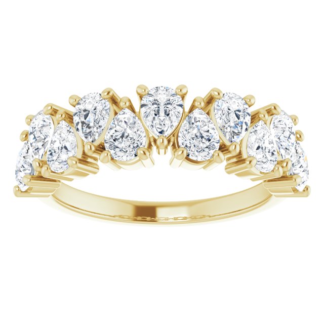 2.31 ct. Pear Cut Diamond Wedding Band-in 14K/18K White, Yellow, Rose Gold and Platinum - Christmas Jewelry Gift -VIRABYANI