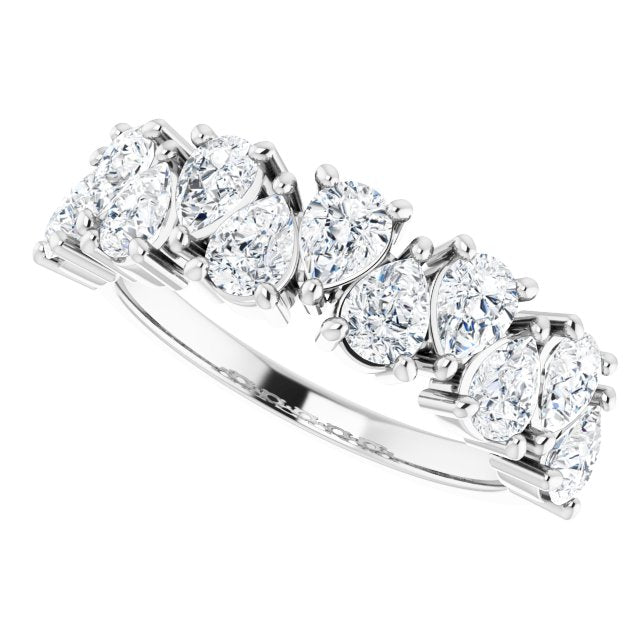 2.31 ct. Pear Cut Diamond Wedding Band-VIRABYANI