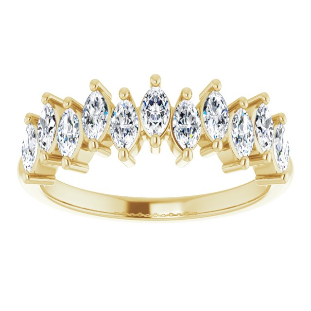 1.10 ct. Marquise Diamond Wedding Band-in 14K/18K White, Yellow, Rose Gold and Platinum - Christmas Jewelry Gift -VIRABYANI
