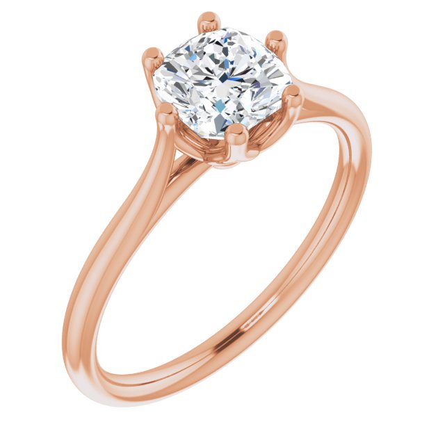Six Prong Solitaire Engagement Ring-in 14K/18K White, Yellow, Rose Gold and Platinum - Christmas Jewelry Gift -VIRABYANI
