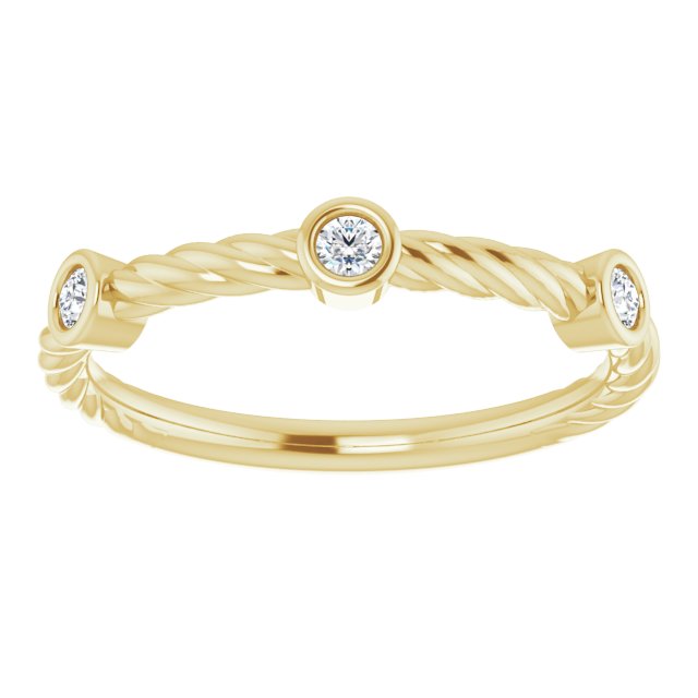 Rope Pattern Wedding Band Round Diamond Anniversary Ring-VIRABYANI