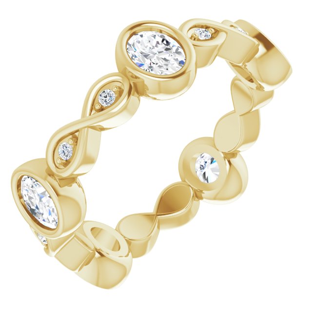 1.14 ct. Oval & Round Diamond Eternity Band-in 14K/18K White, Yellow, Rose Gold and Platinum - Christmas Jewelry Gift -VIRABYANI
