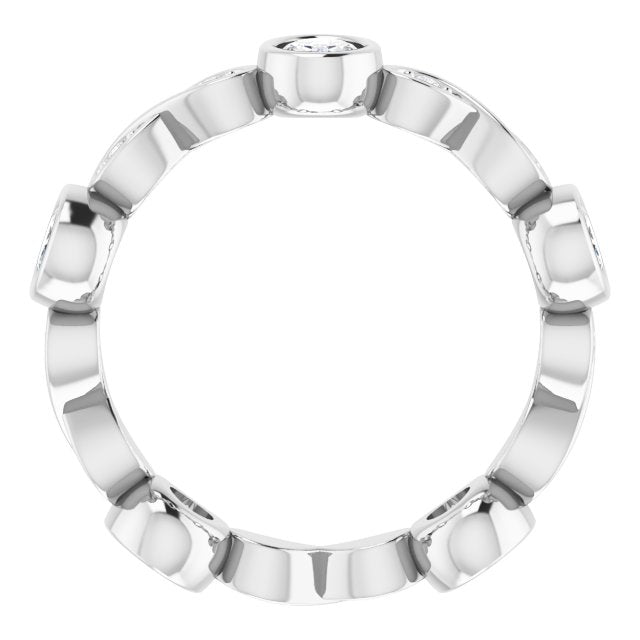 1.14 ct. Oval & Round Diamond Eternity Band Infinity Style Wedding Ring-VIRABYANI