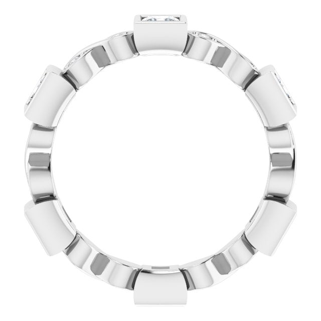 1.18 ct. Bezel Set Princess & Round Diamond Eternity Band-VIRABYANI
