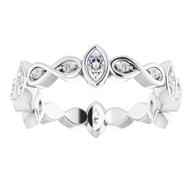 0.70 ct. Bezel Set Marquise & Round Diamond Infinity Design Eternity Band-VIRABYANI
