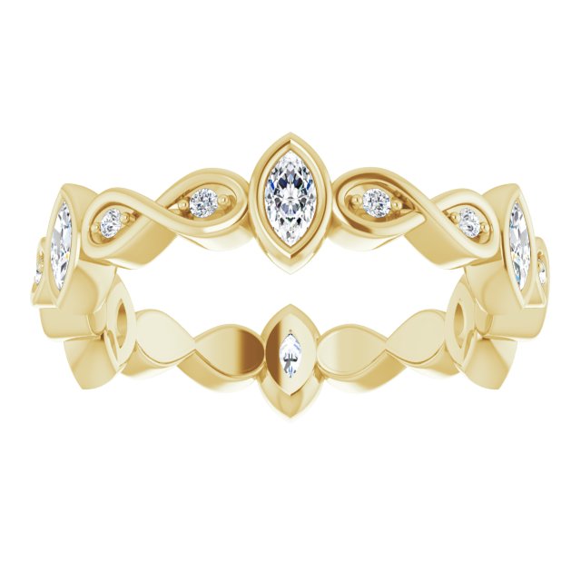 0.70 ct. Bezel Set Marquise & Round Diamond Infinity Design Eternity Band-VIRABYANI