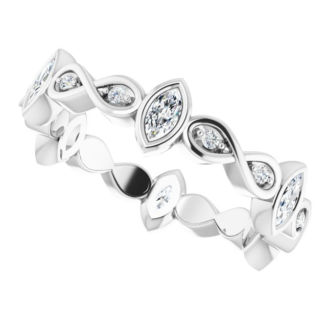 0.70 ct. Bezel Set Marquise & Round Diamond Infinity Design Eternity Band-VIRABYANI