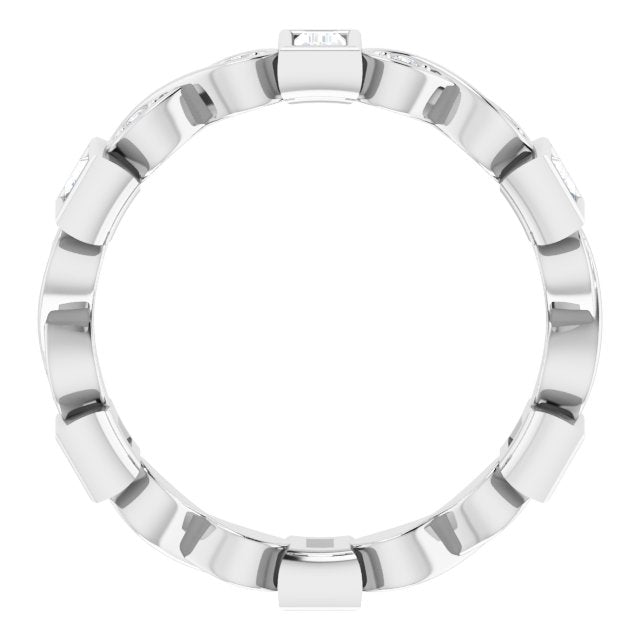 0.94 ct. Bezel Set Baguette & Round Diamond Infinity Design Eternity Band-VIRABYANI