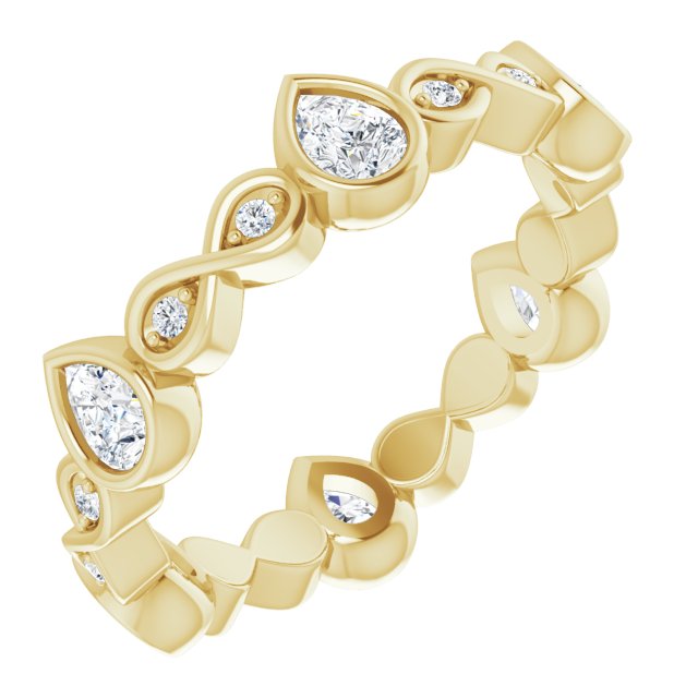1.36 ct. Pear Diamond Eternity Band-in 14K/18K White, Yellow, Rose Gold and Platinum - Christmas Jewelry Gift -VIRABYANI