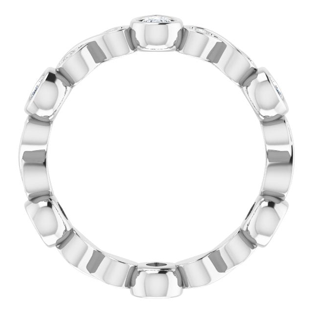 1.36 ct. Bezel Set Pear And Round Diamond Eternity Band-VIRABYANI