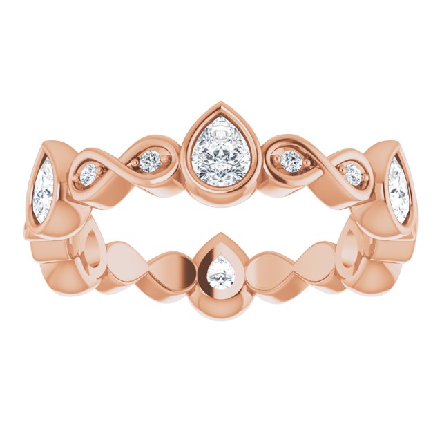 1.36 ct. Bezel Set Pear And Round Diamond Eternity Band-VIRABYANI