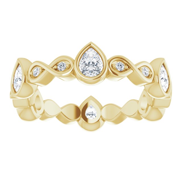 1.36 ct. Bezel Set Pear And Round Diamond Eternity Band-VIRABYANI