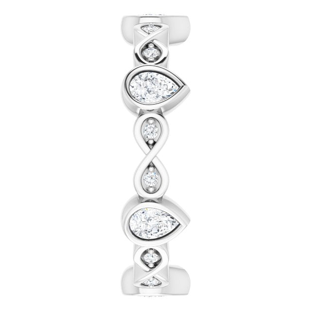 1.36 ct. Bezel Set Pear And Round Diamond Eternity Band-VIRABYANI