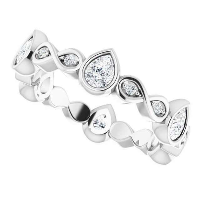 1.36 ct. Bezel Set Pear And Round Diamond Eternity Band-VIRABYANI