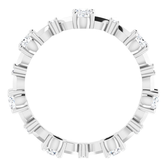 1.33 ct. Oval & Round Diamond Eternity Band-in 14K/18K White, Yellow, Rose Gold and Platinum - Christmas Jewelry Gift -VIRABYANI