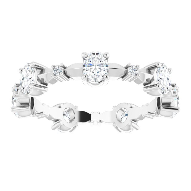 1.33 ct. Oval & Round Diamond Eternity Band-VIRABYANI