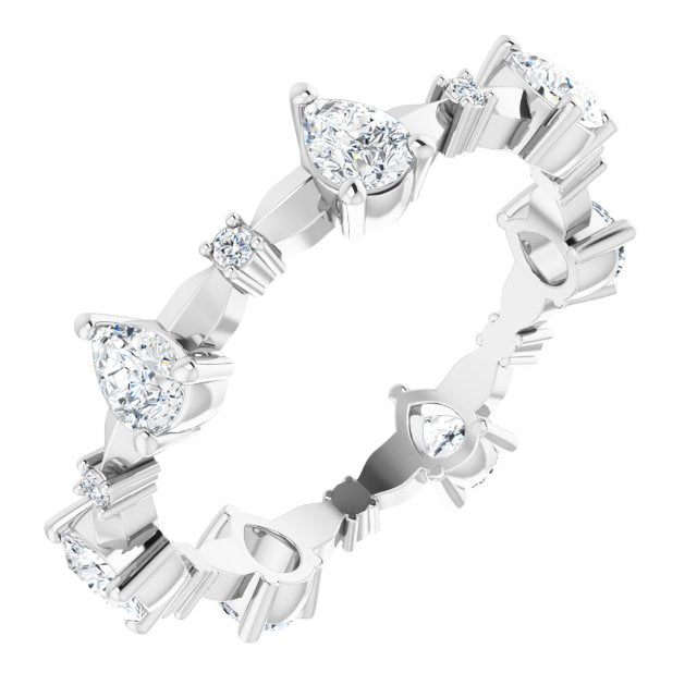 1.54 ct. Pear Diamond Eternity Band Stackable Ring-VIRABYANI