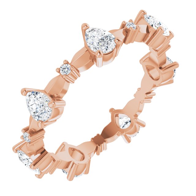 1.54 ct. Pear Diamond Eternity Band Stackable Ring-VIRABYANI