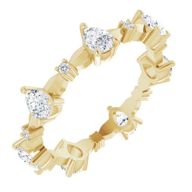 1.54 ct. Pear Diamond Eternity Band Stackable Ring-VIRABYANI