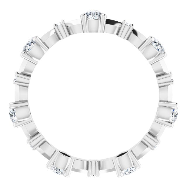 1.54 ct. Pear Diamond Eternity Band Stackable Ring-VIRABYANI